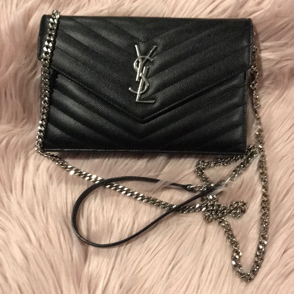 Saint Laurent Handbags - Quilted Calfskin Leather Wallet on a Chain
